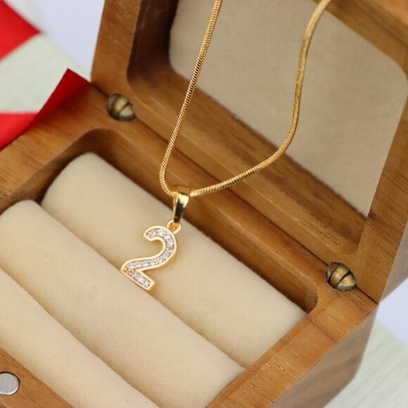 "Rose Gold Number 2 Pendant with Crystals – 18K Gold Plated Charm, XPPT1342 - Picture 11 of 13